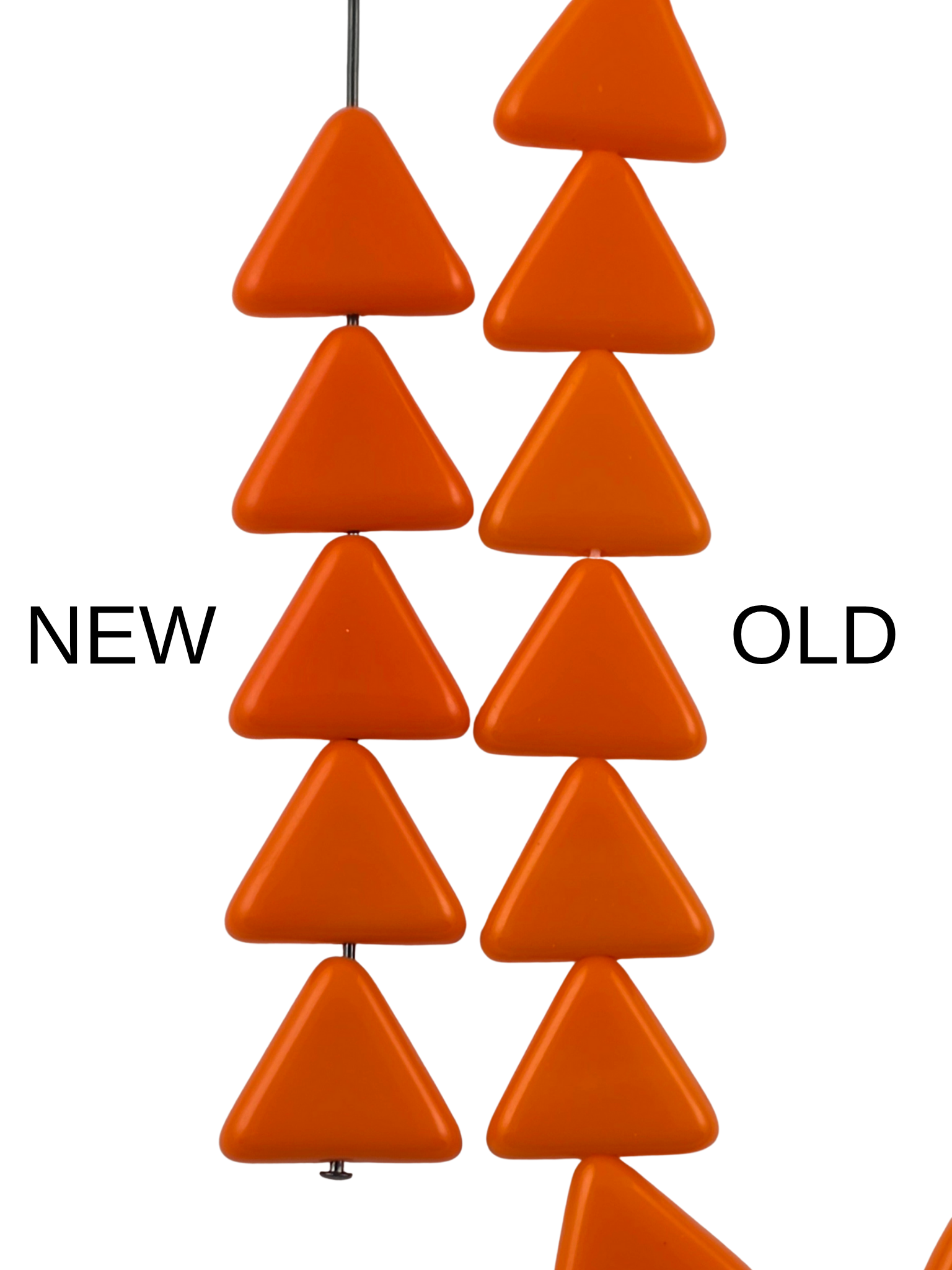 12mm Orange Opaque Triangles - NEW BATCH