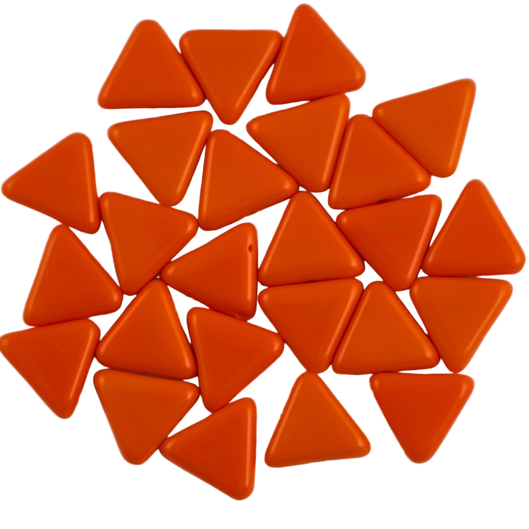12mm Orange Opaque Triangles - NEW BATCH