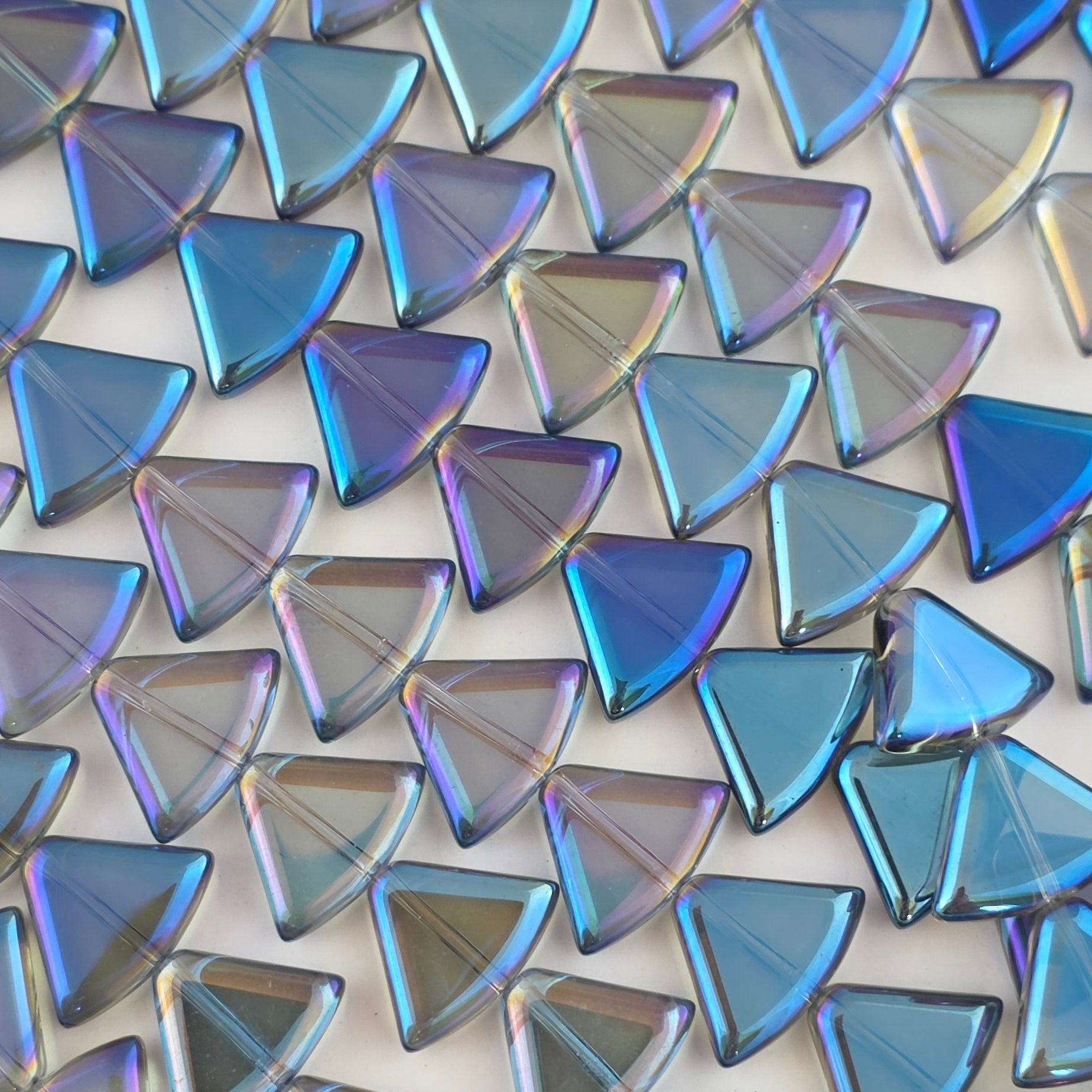 12x15mm Blue Purple Rainbow - Rounded Triangles