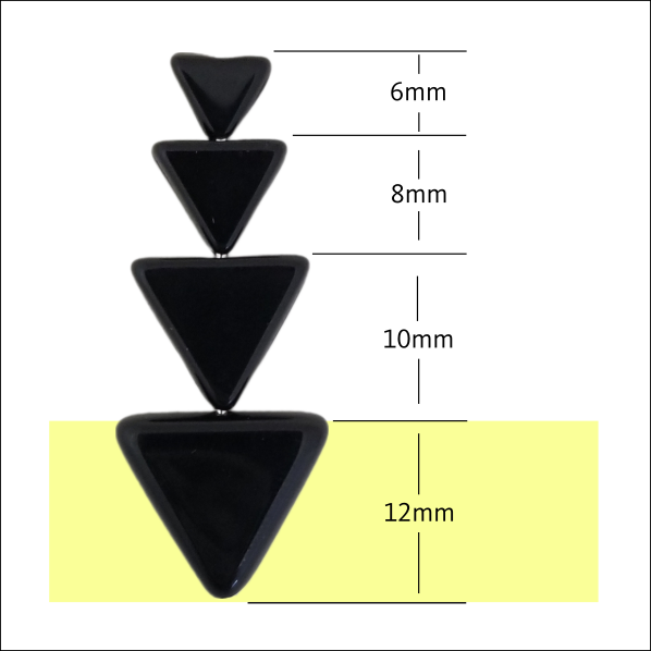 12mm Black Travertine Triangles
