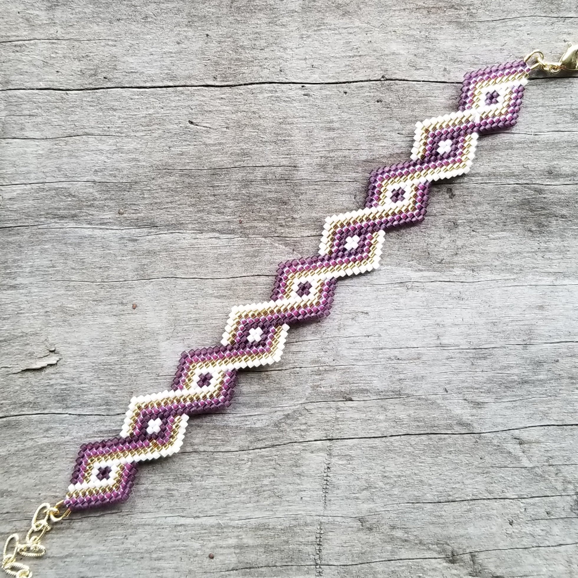 Pattern - Woven Diamond Brick Stitch Bracelet