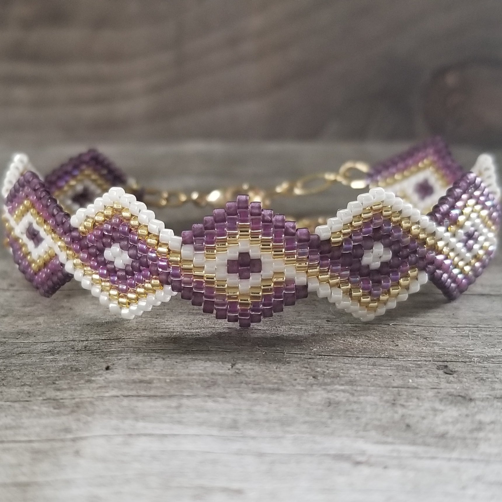 Pattern - Woven Diamond Brick Stitch Bracelet – Talisman Beads