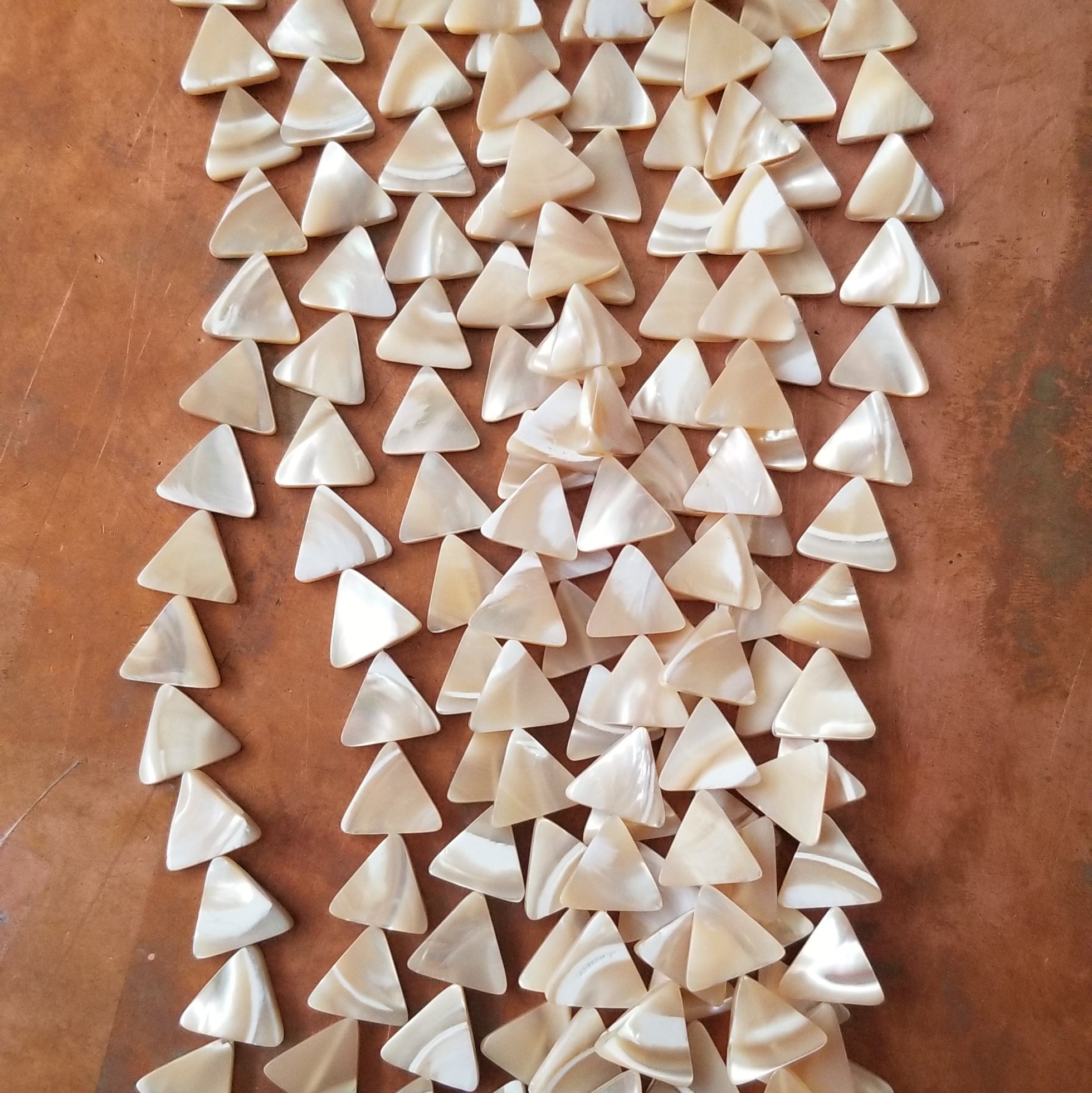 12mm Mother of Pearl Triangles - Natural Color