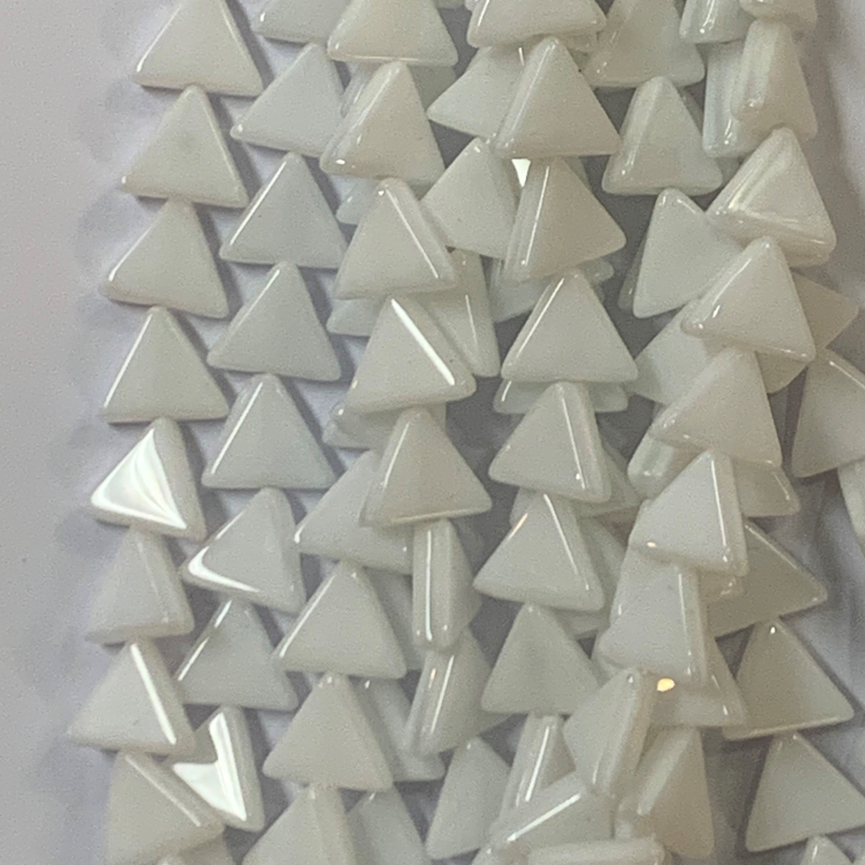 8mm White Silk Triangles