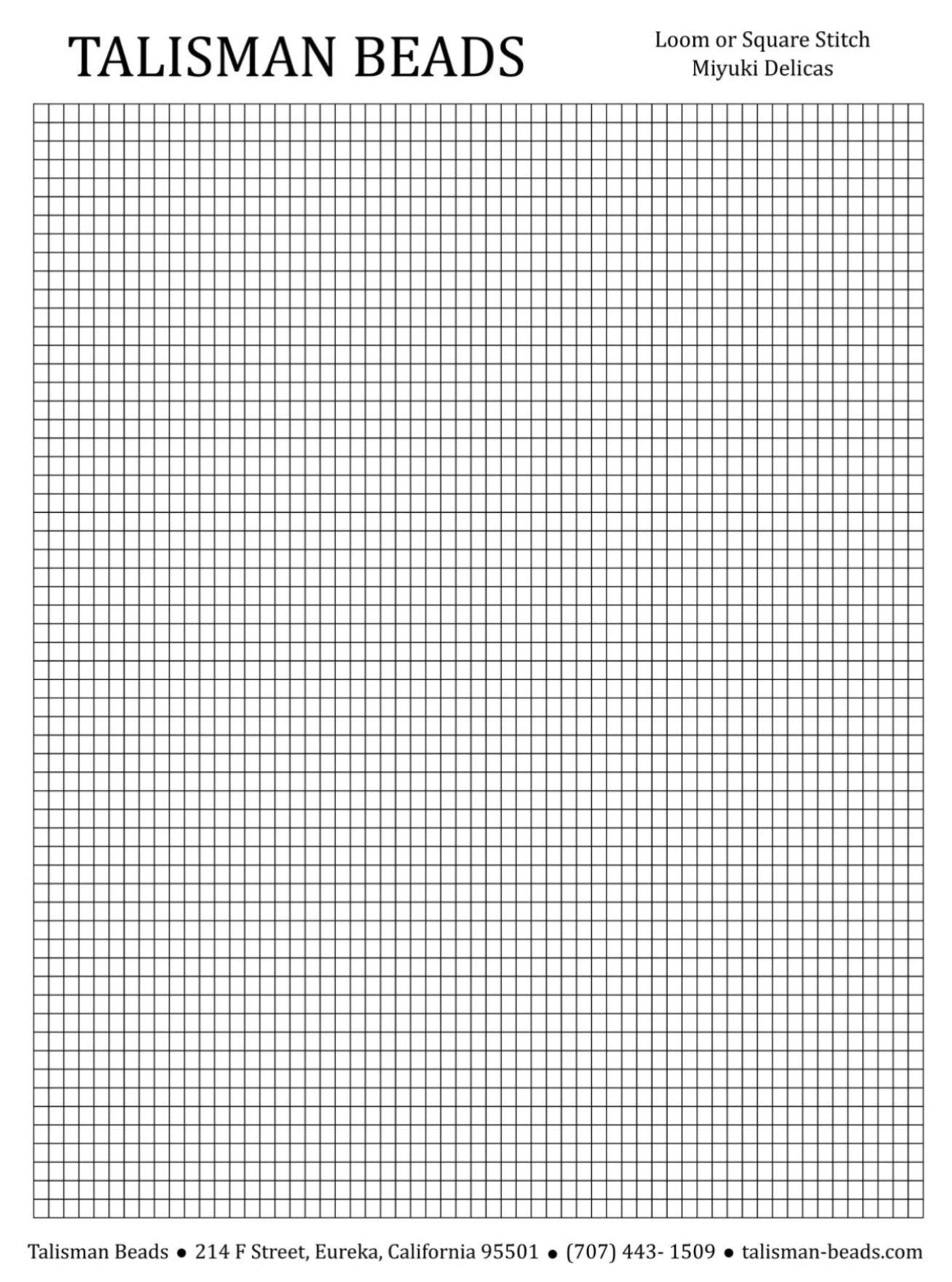 Delicas - Loom or Square Stitch Graph Paper – Talisman Beads delicas-loom-or-square-stitch-graph-paper-talisman-beads