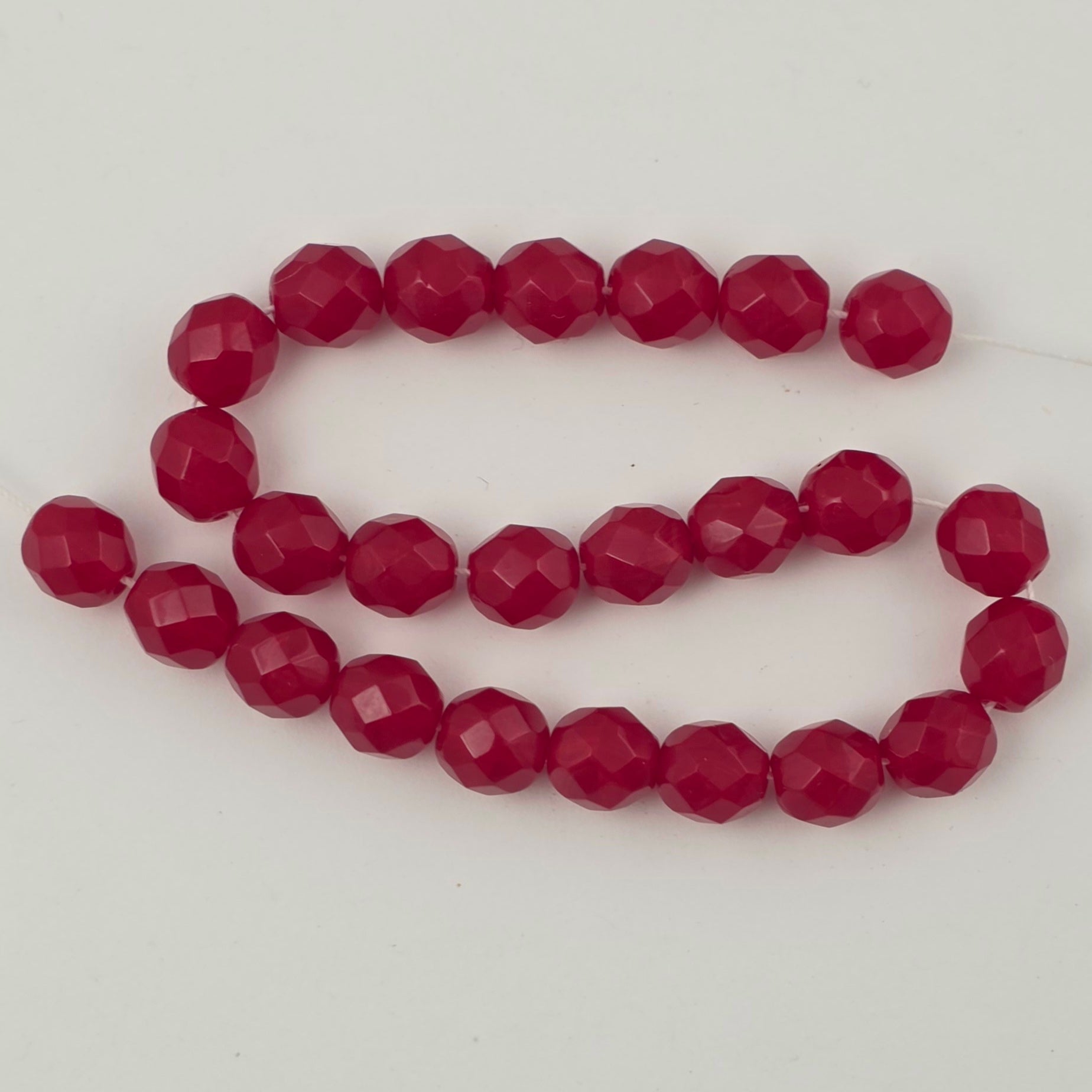 8mm - Red Opal - Fire Polished