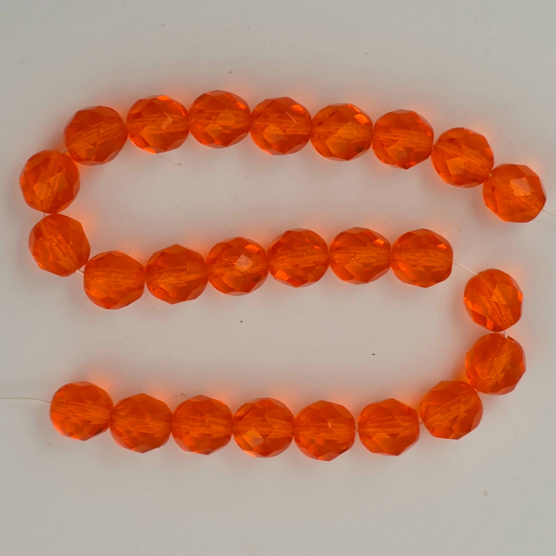 8mm - Orange Transparent - Fire Polished