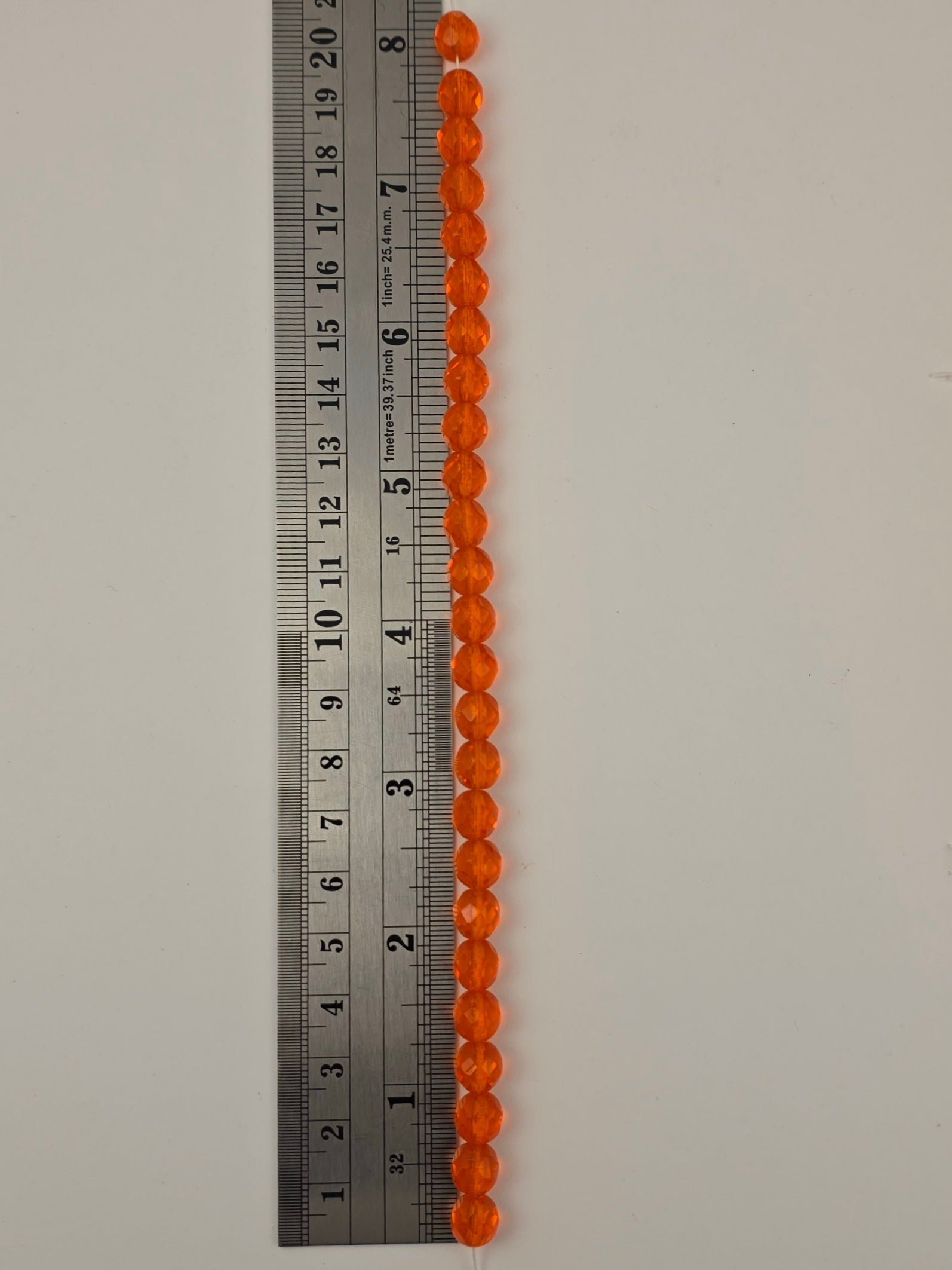 8mm - Orange Transparent - Fire Polished