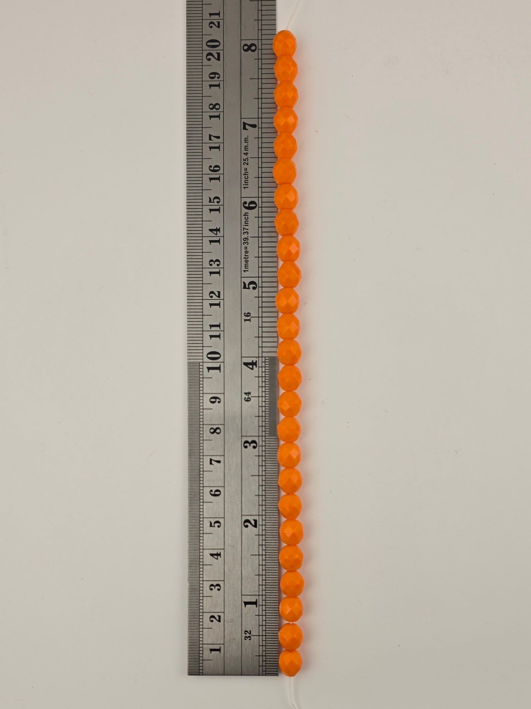 8mm - Orange Opaque - Fire Polished