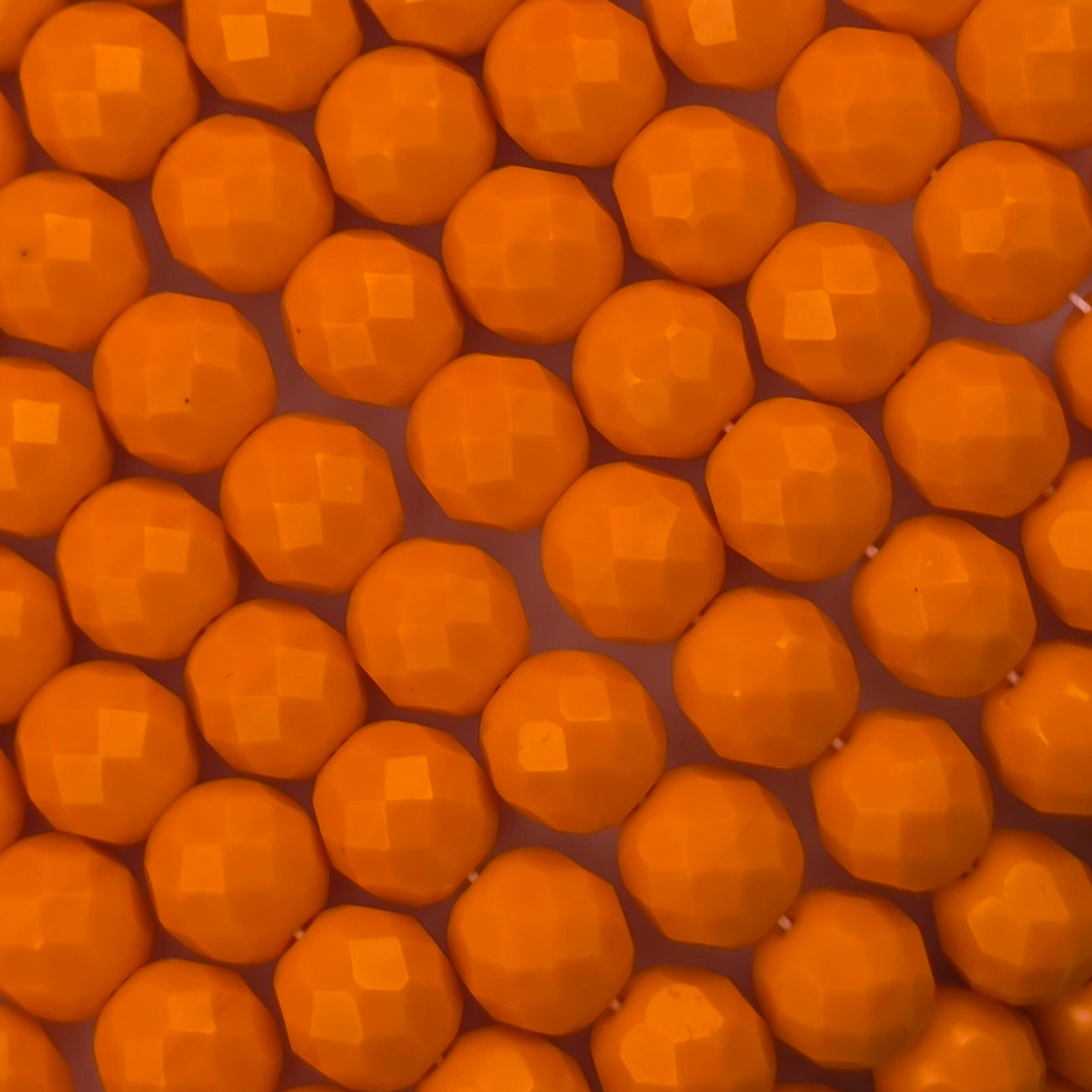 8mm - Light Orange - Fire Polished