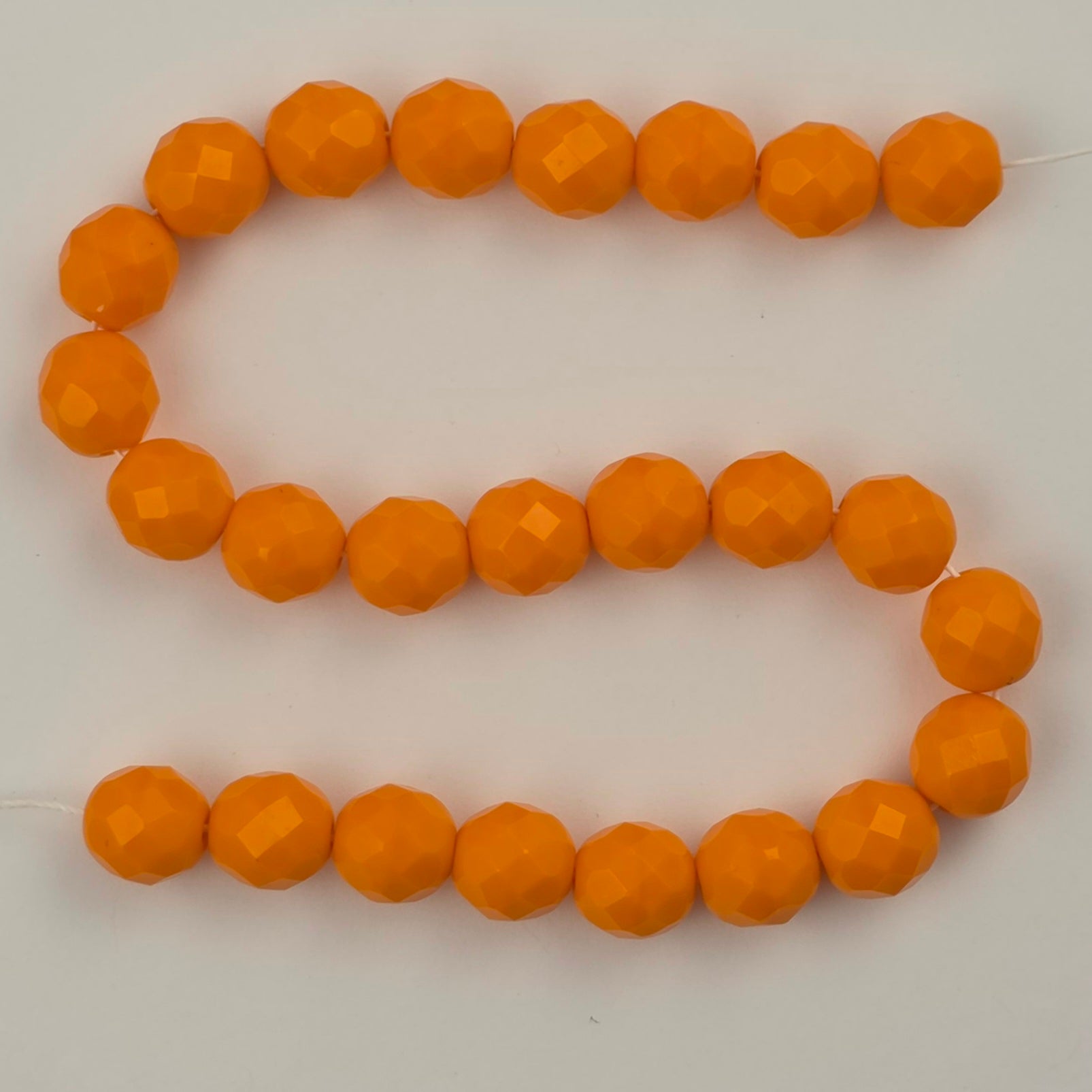 8mm - Light Orange - Fire Polished