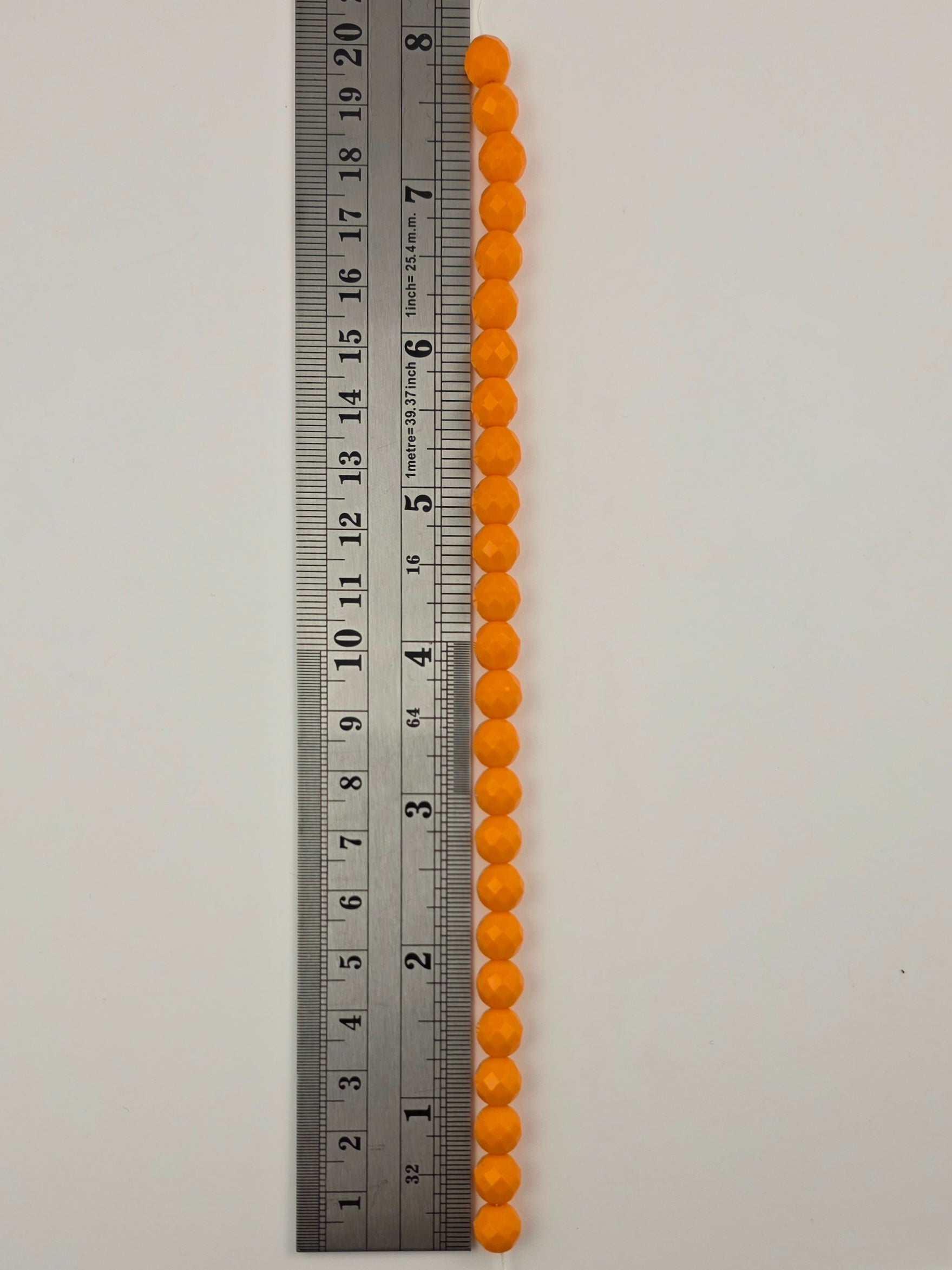8mm - Light Orange - Fire Polished