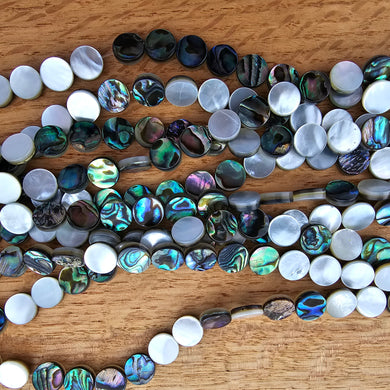 10mm Paua and Mother of Pearl Coins