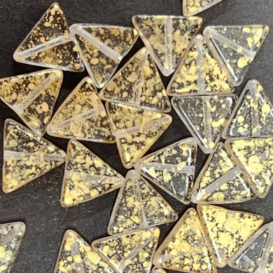 12mm Crystal with Gold Speckles Triangles