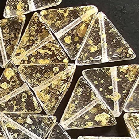 10mm Crystal with Gold Speckles Triangles