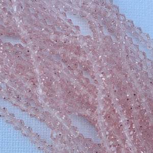 4mm Bicone - Rose Transparent
