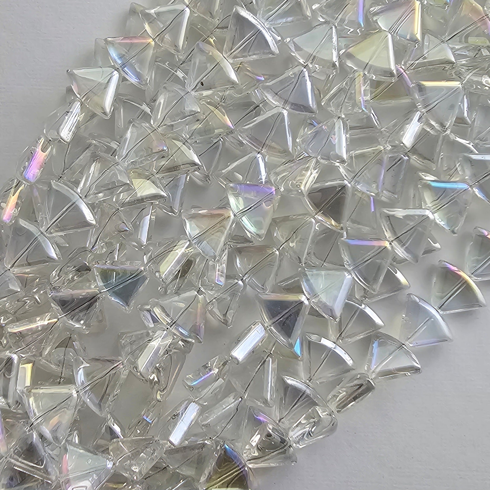 12x16mm Crystal AB Rounded Triangles