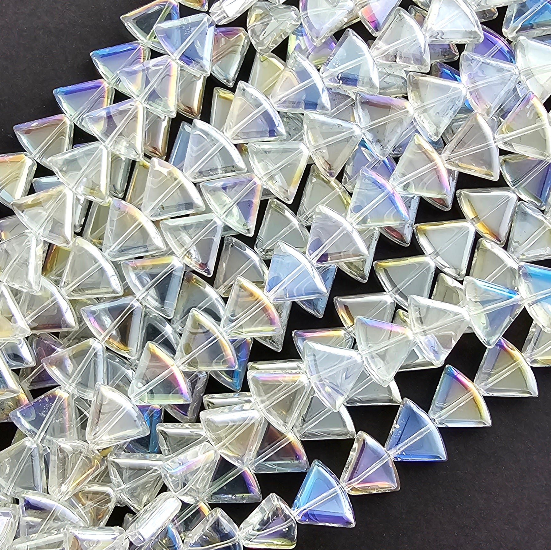 12x16mm Crystal AB Rounded Triangles