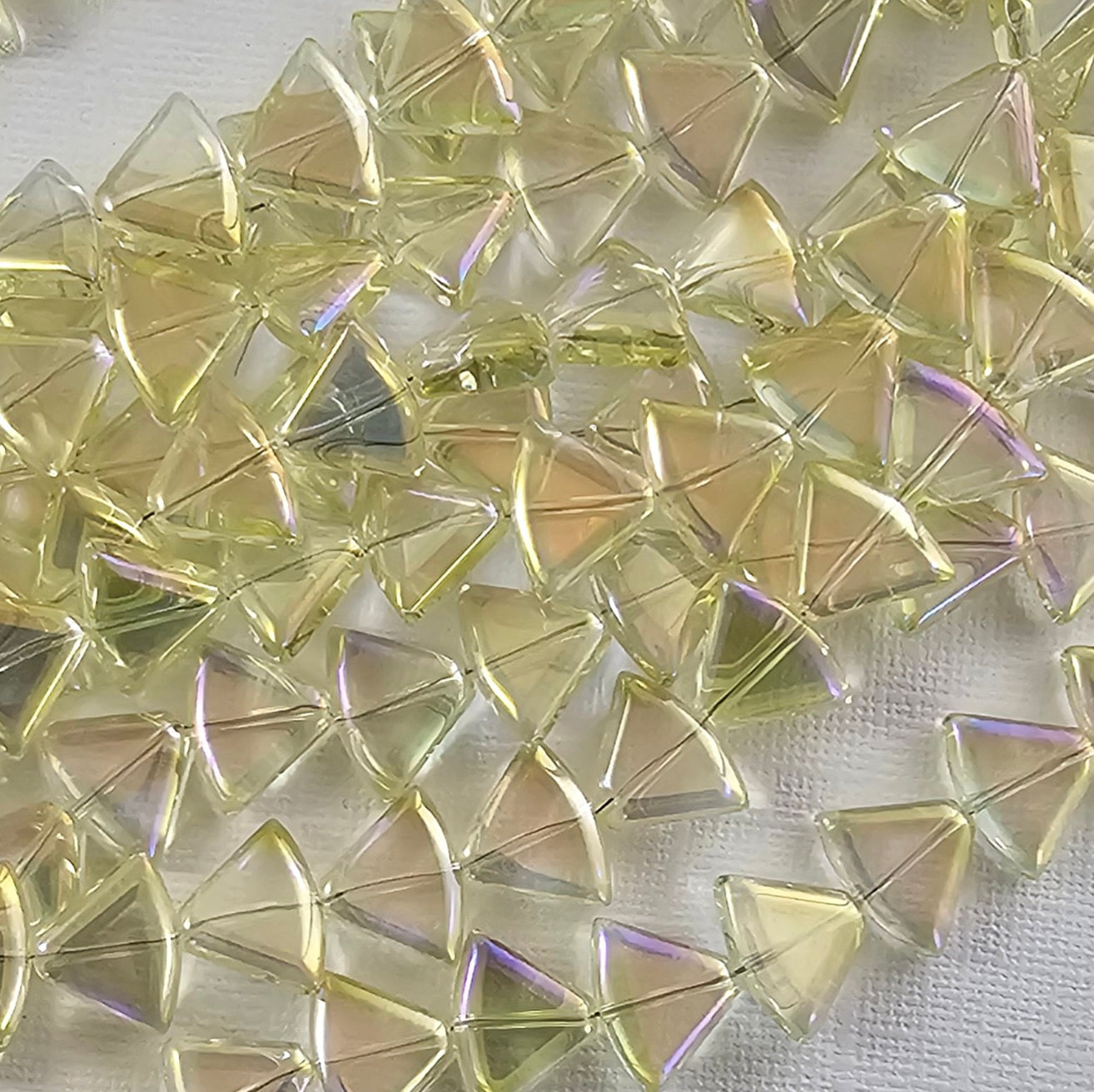 12x16mm Light Yellow AB Rounded Triangles