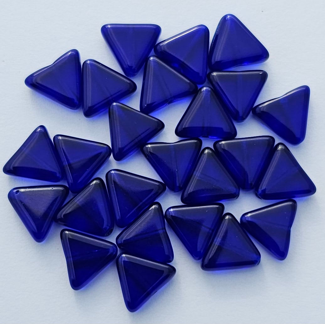 Cobalt Transparent 10x10mm glass triangles