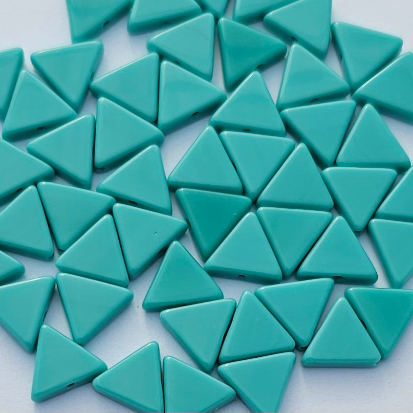 10mm Green Turquoise Triangles