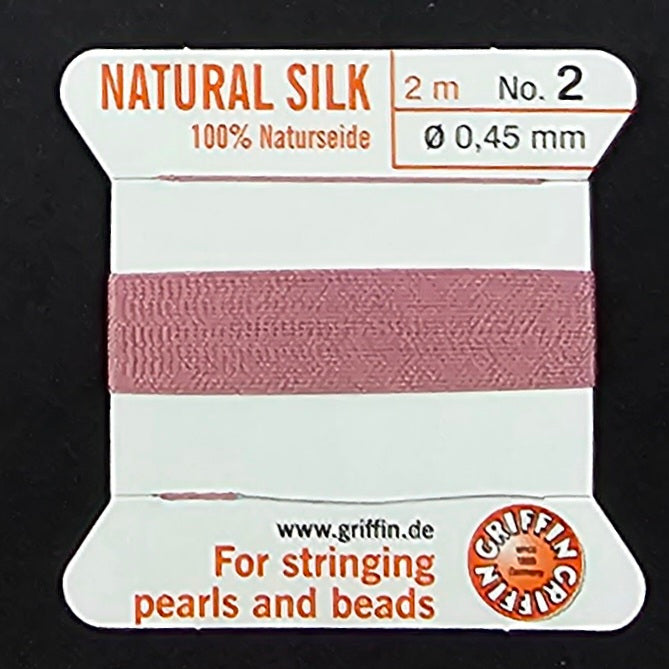 Griffin Silk - Dark Pink - 2 Meters with Needle