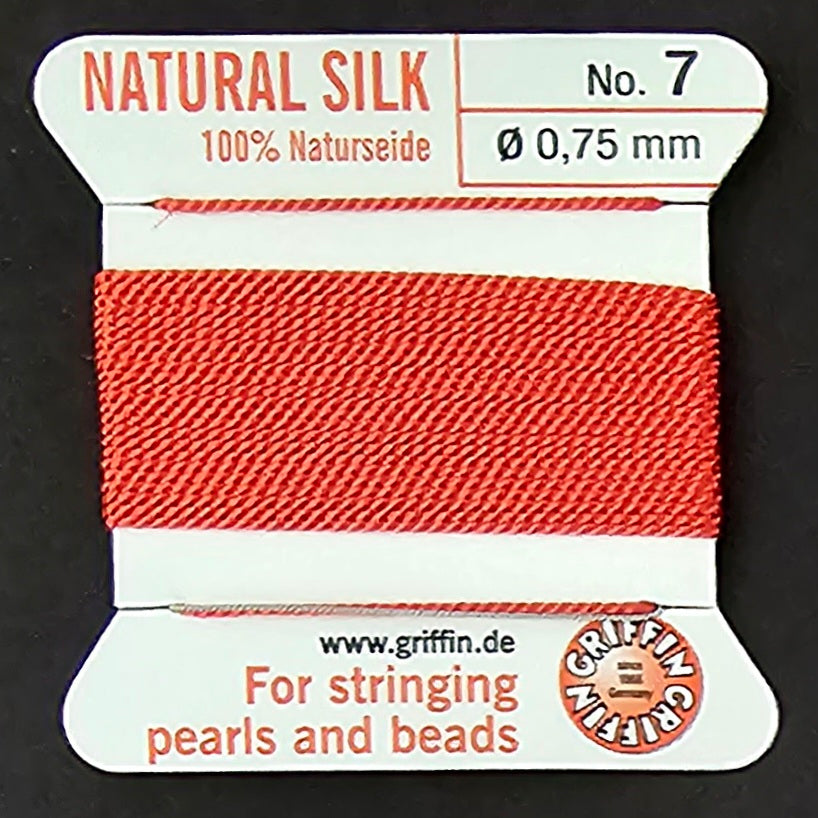 Griffin Silk - Coral - 2 Meters with Needle