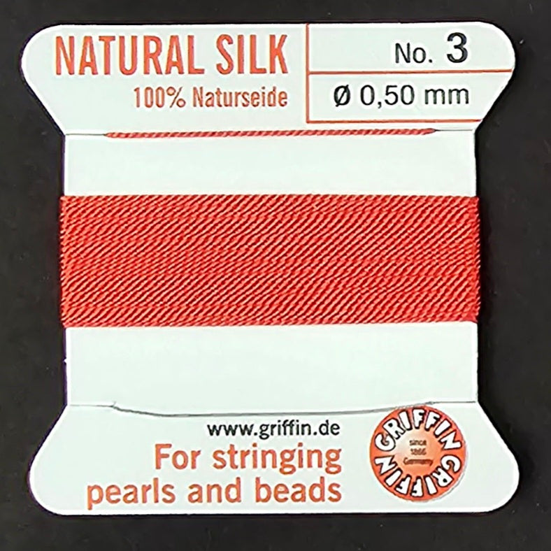 Griffin Silk - Coral - 2 Meters with Needle