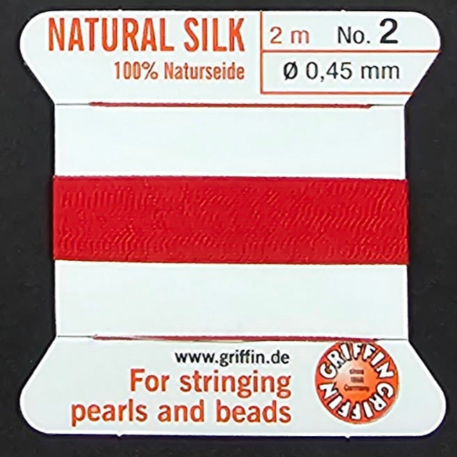 Griffin Silk - Red - 2 Meters with Needle