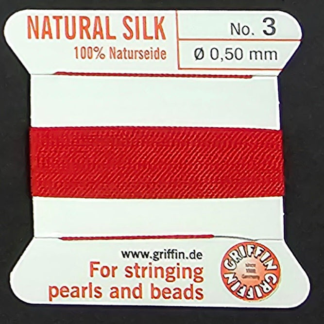 Griffin Silk - Red - 2 Meters with Needle