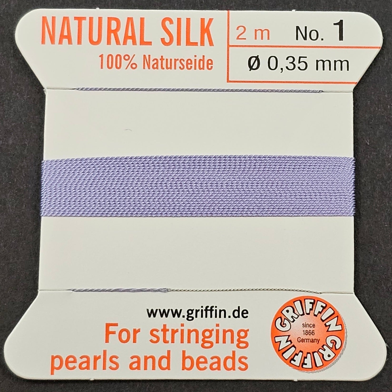 Griffin Silk - Lilac - 2 Meters with Needle