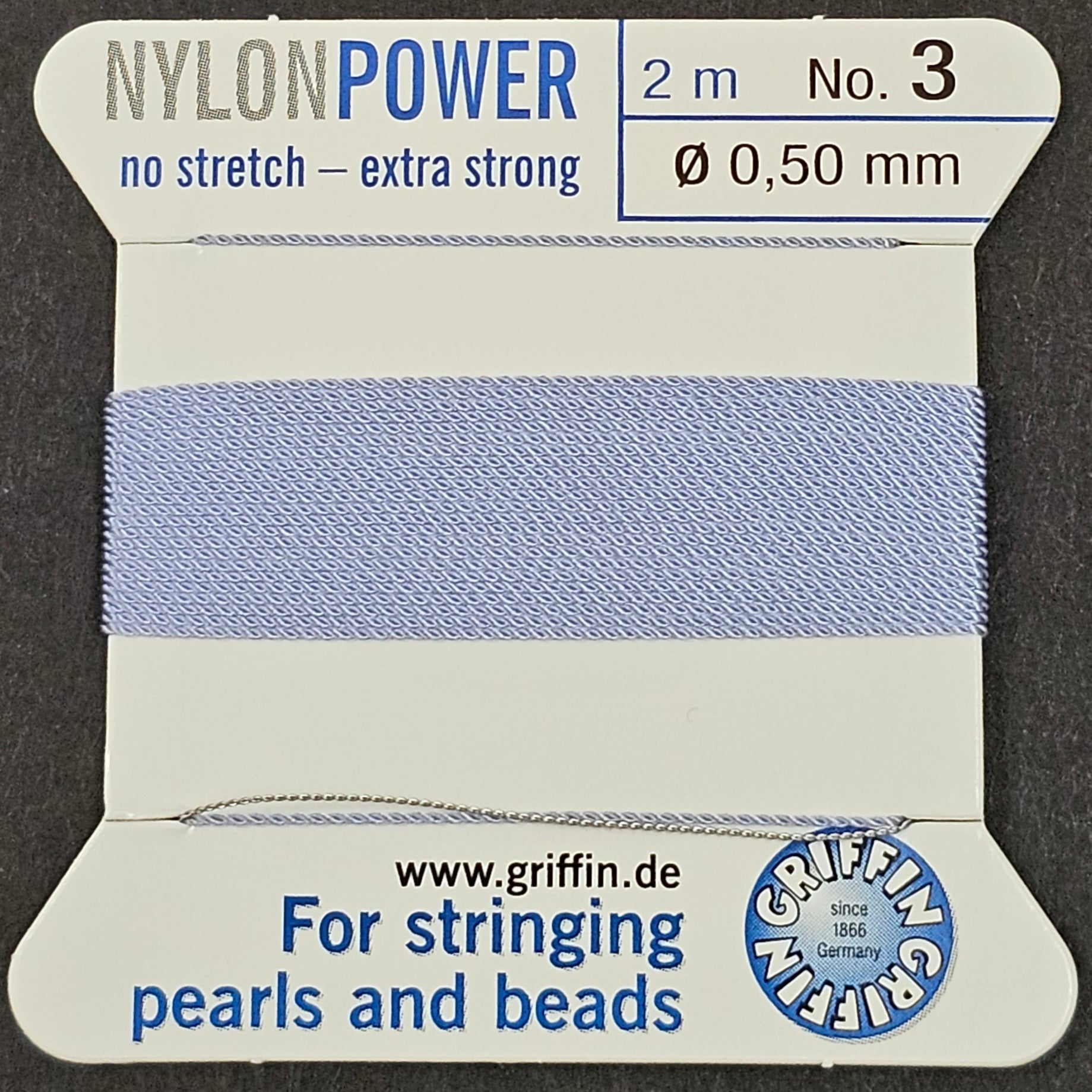 Griffin Nylon - Lilac- 2 Meters with Needle