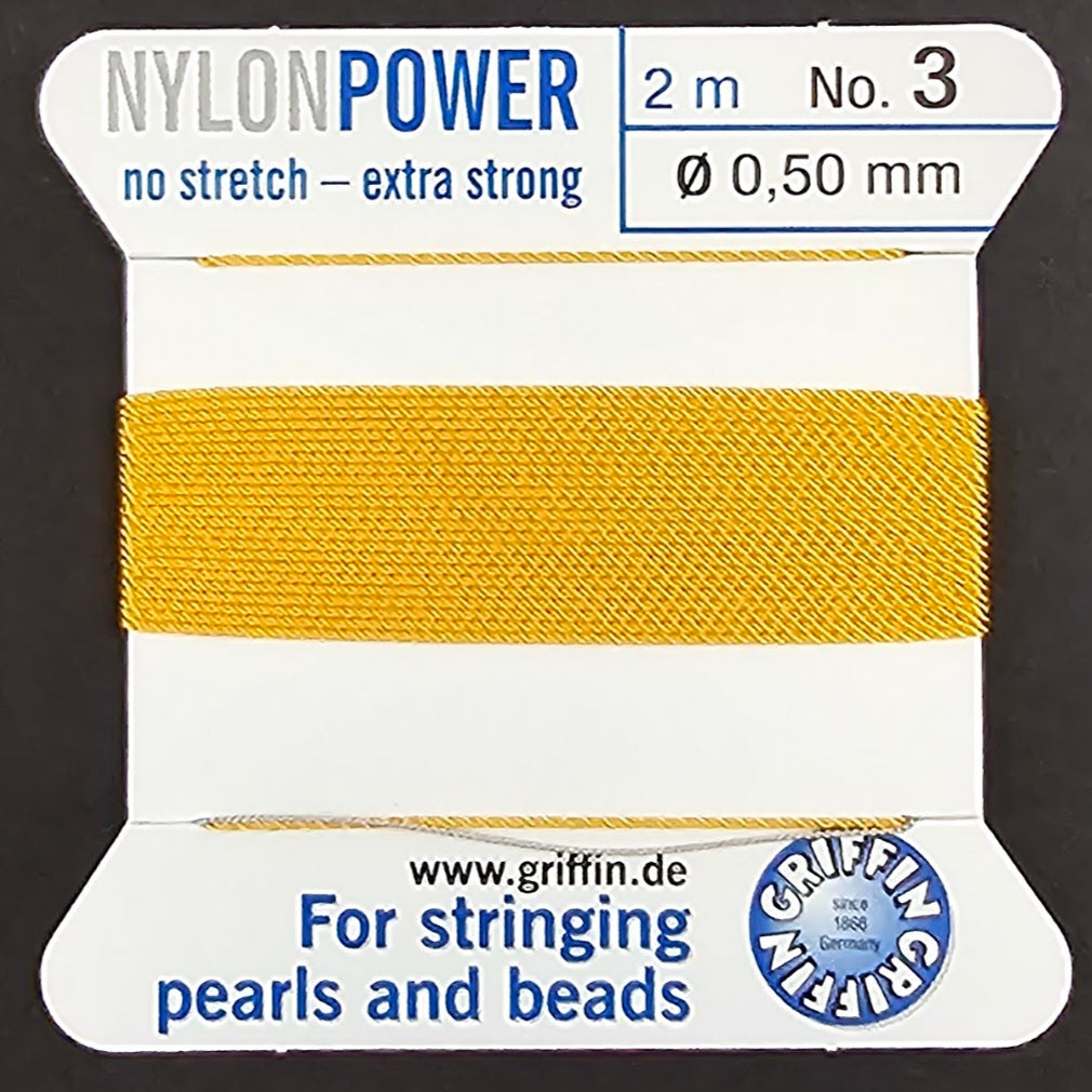 Griffin Nylon - Amber - 2 Meters with Needle