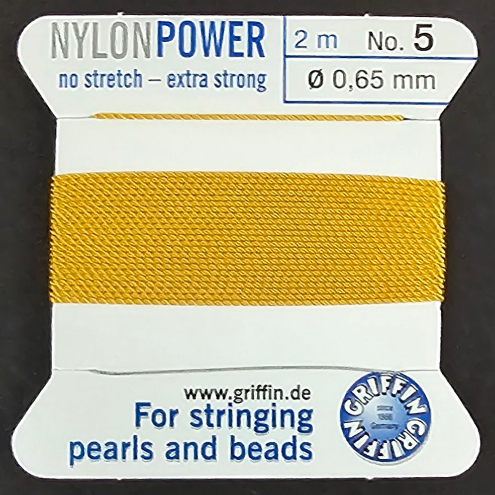 Griffin Nylon - Amber - 2 Meters with Needle