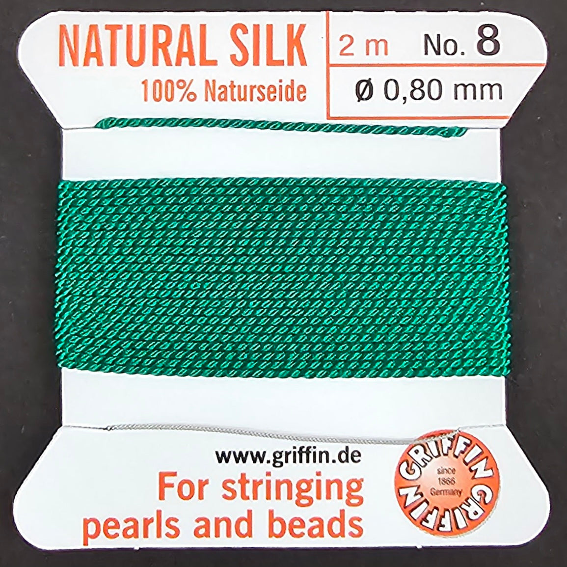 Griffin Silk - Green - 2 Meters with Needle