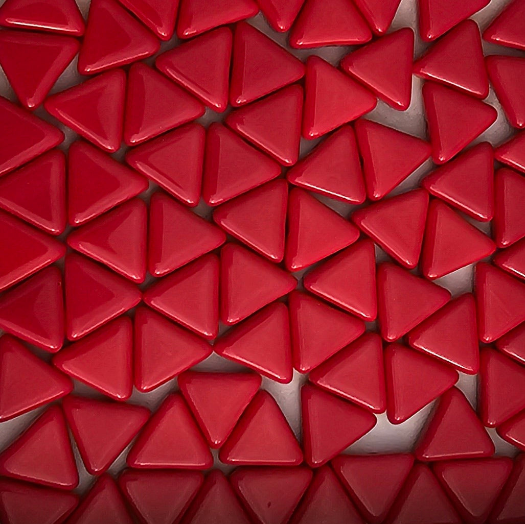 12mm Medium Opaque Red Triangles