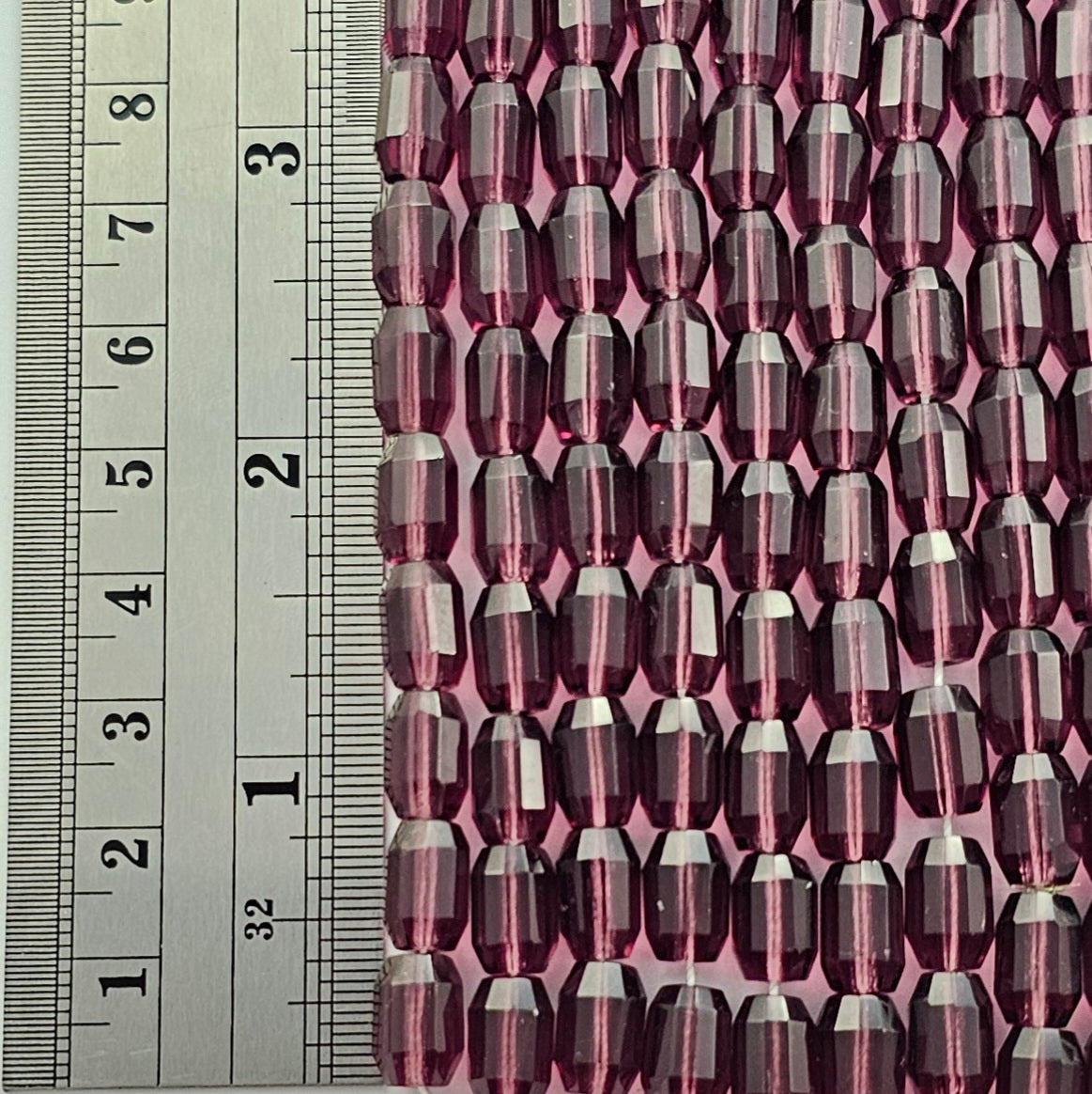 10x7mm - Amethyst - Oval Barrels Fire Polished Czech Glass
