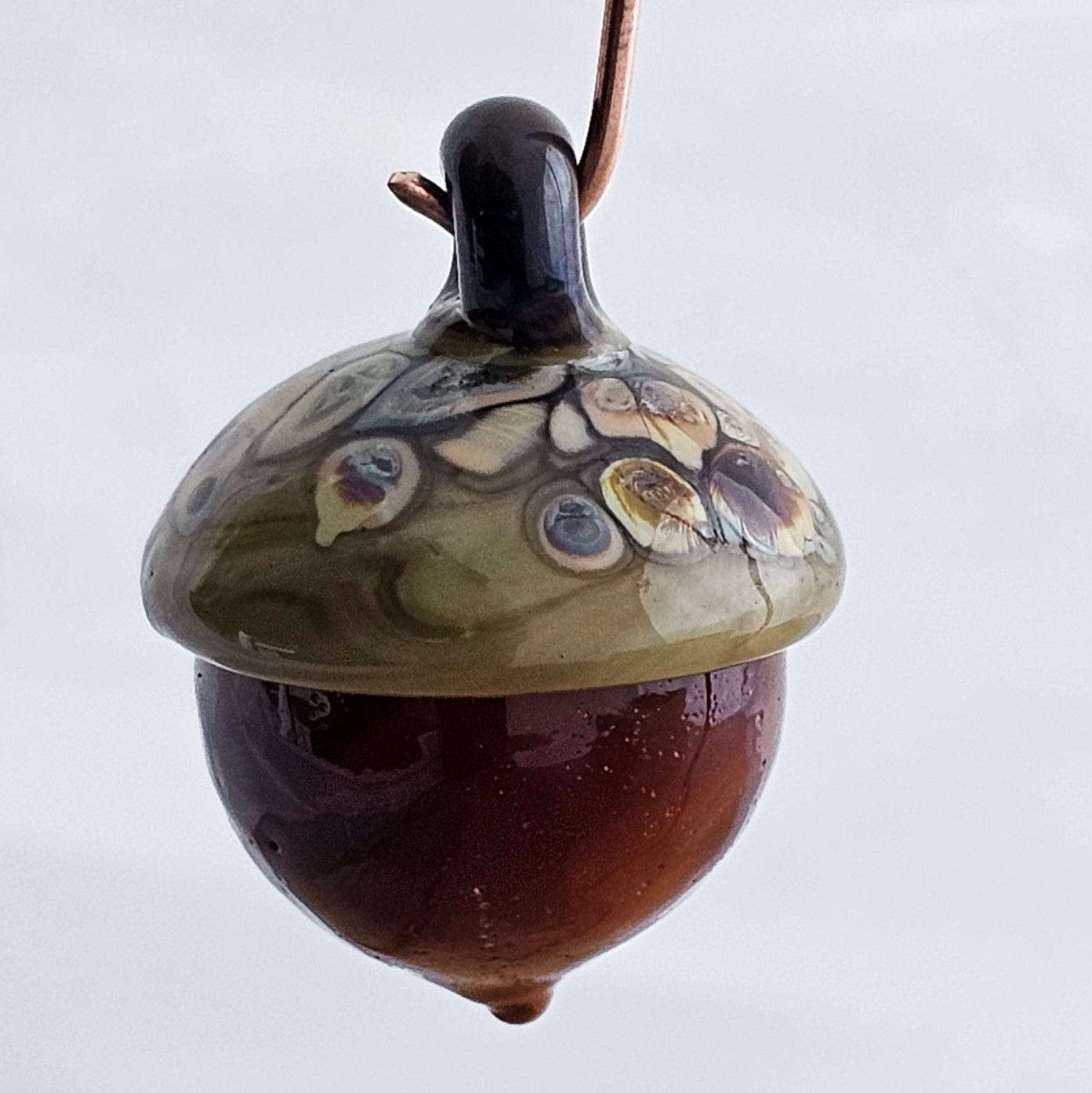 Handmade Lampwork Acorn #34