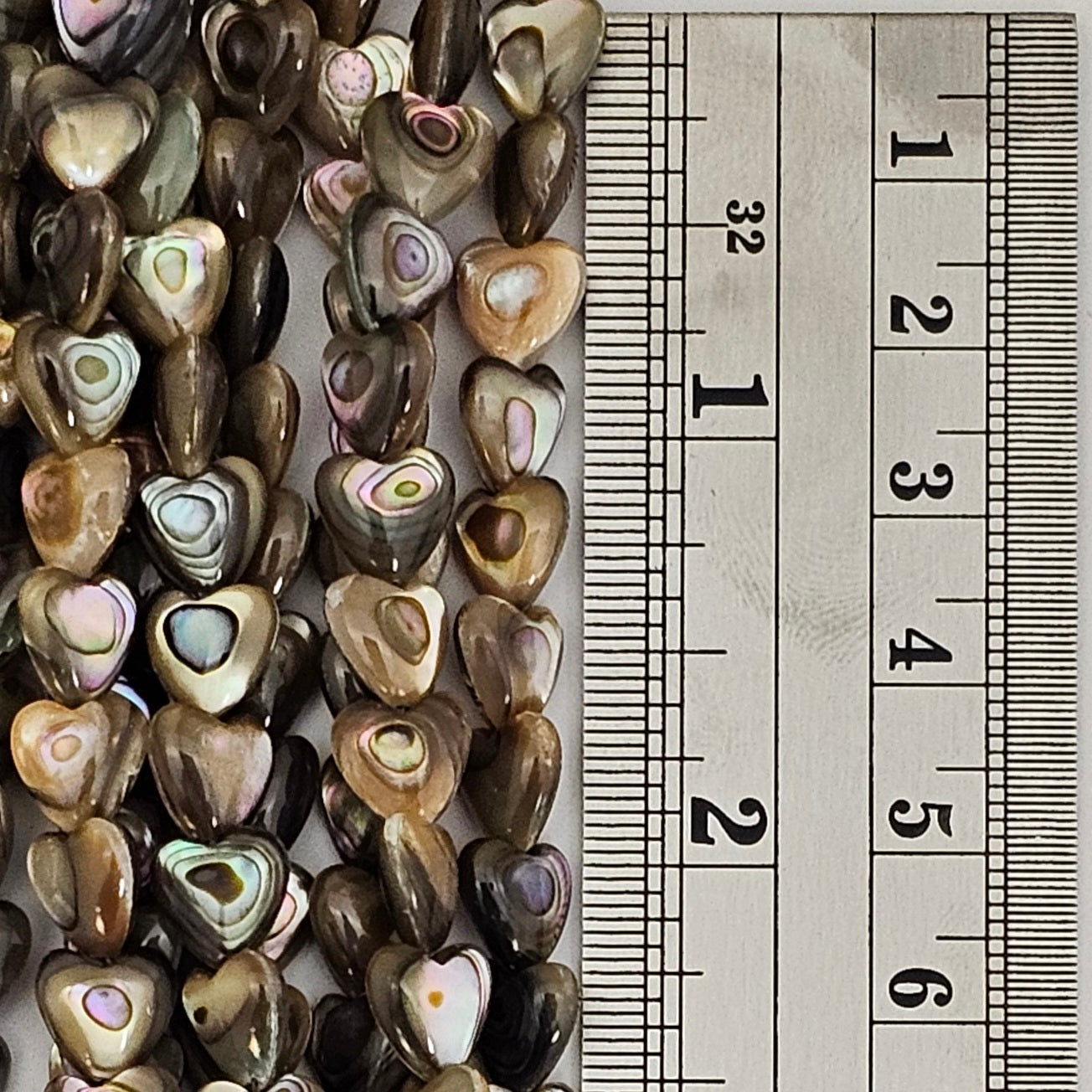 8mm Abalone Puffy Hearts - North American