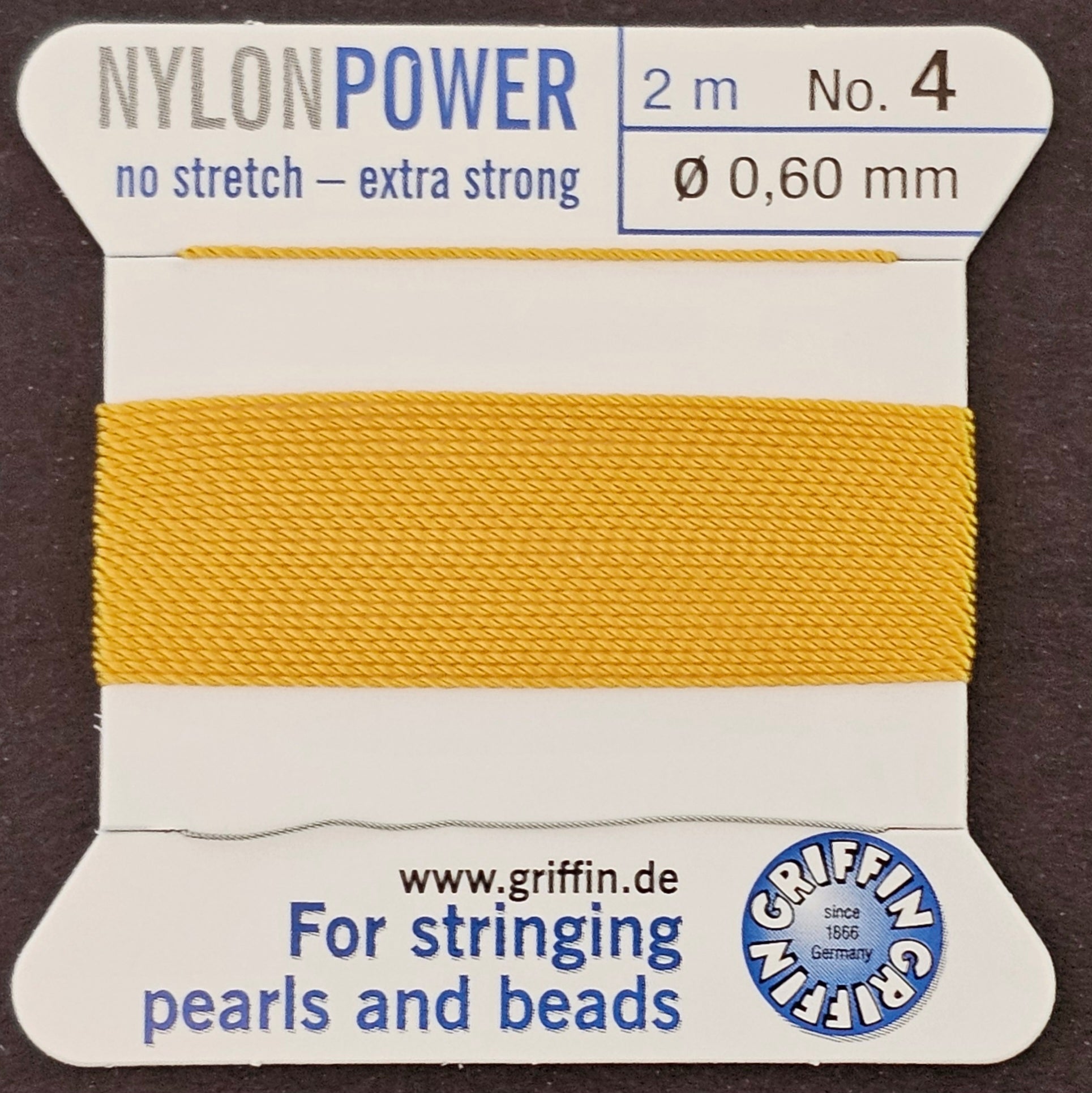 Griffin Nylon - Amber - 2 Meters with Needle