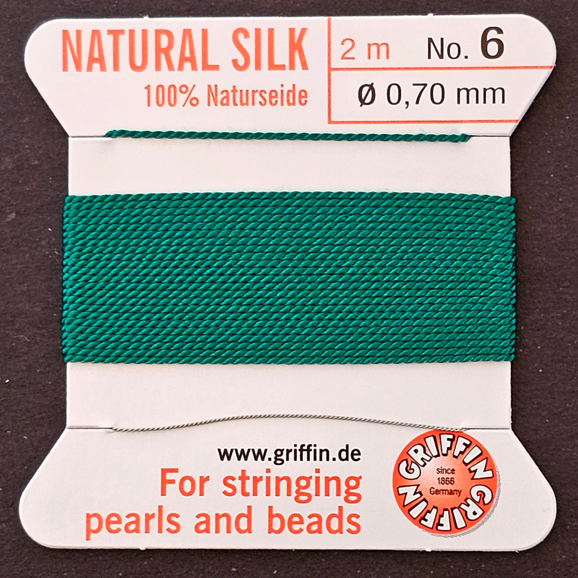 Griffin Silk - Green - 2 Meters with Needle