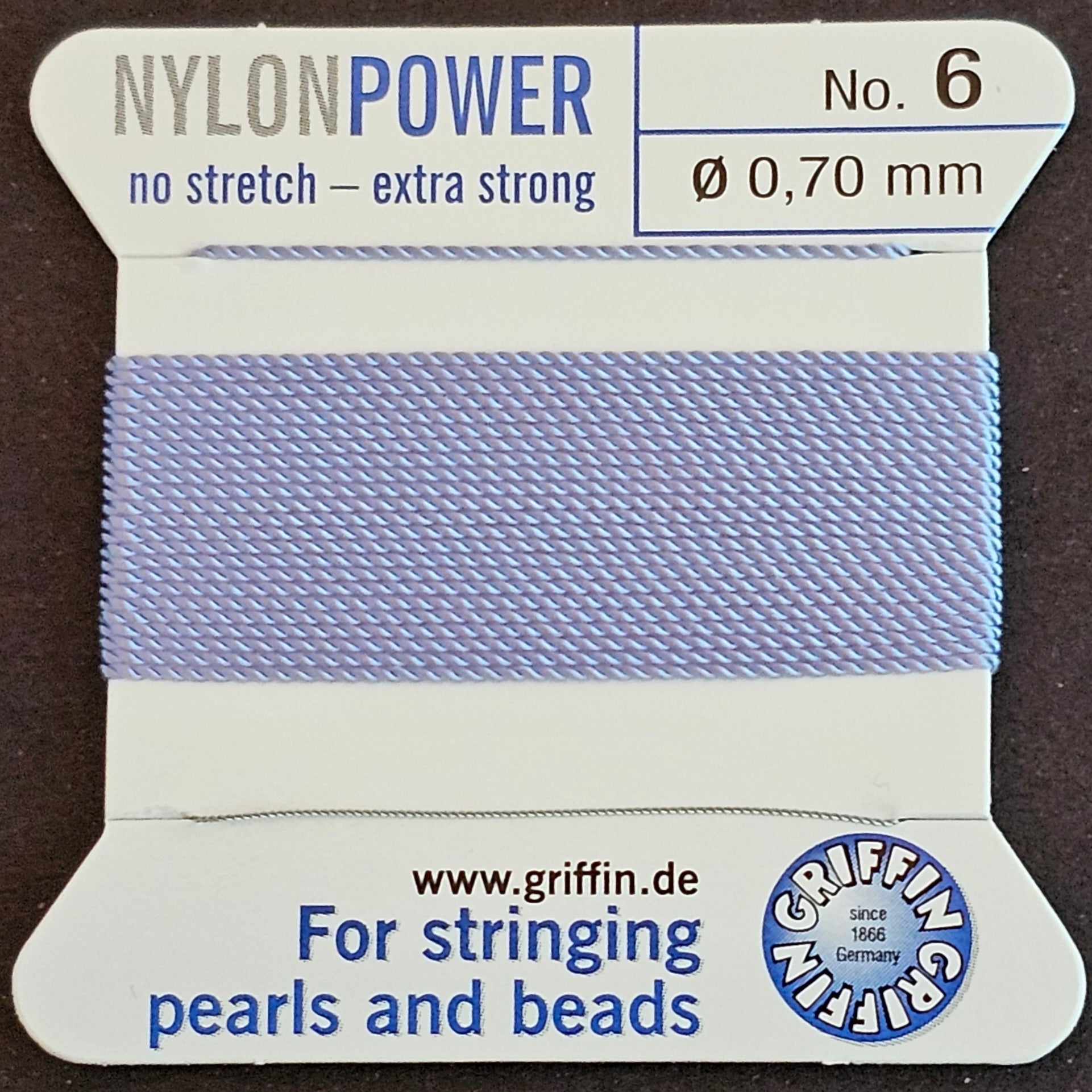 Griffin Nylon - Lilac- 2 Meters with Needle