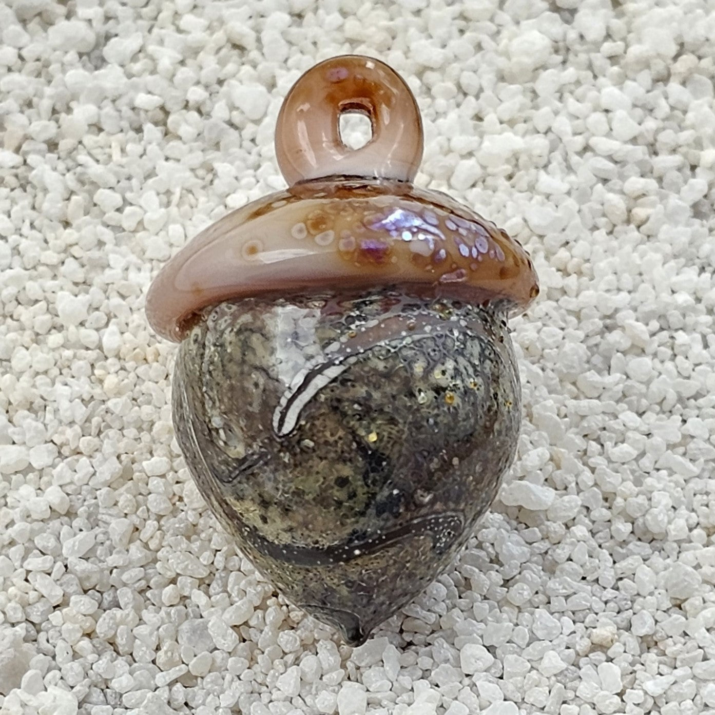 Handmade Lampwork Acorn #68