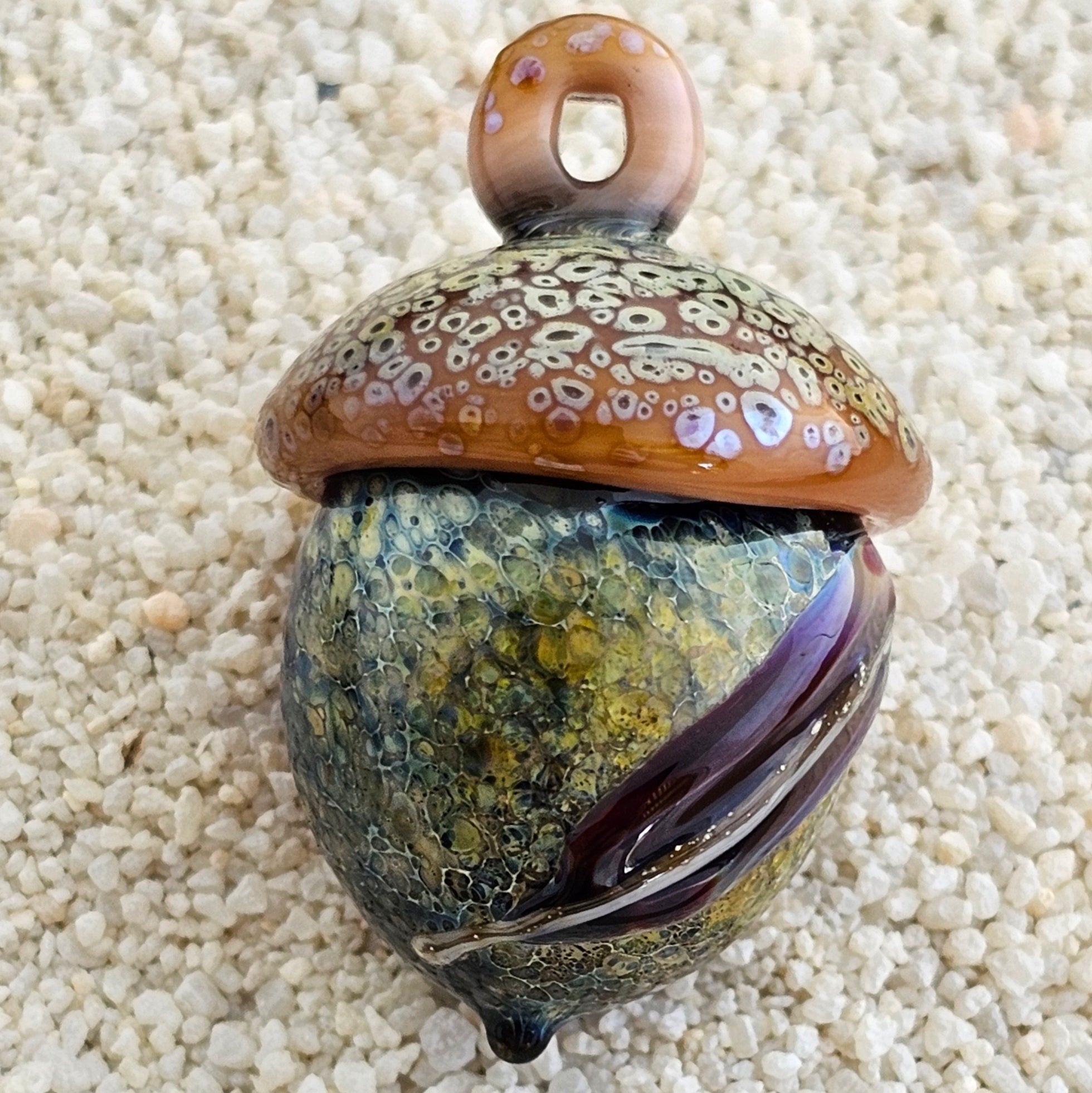 Handmade Lampwork Acorn #88