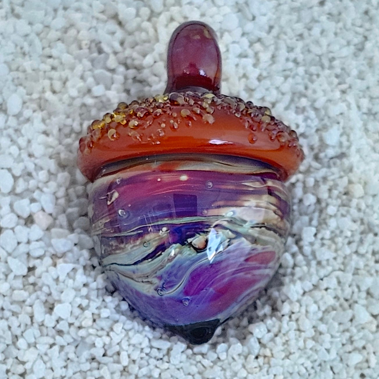 Handmade Lampwork Acorn #101