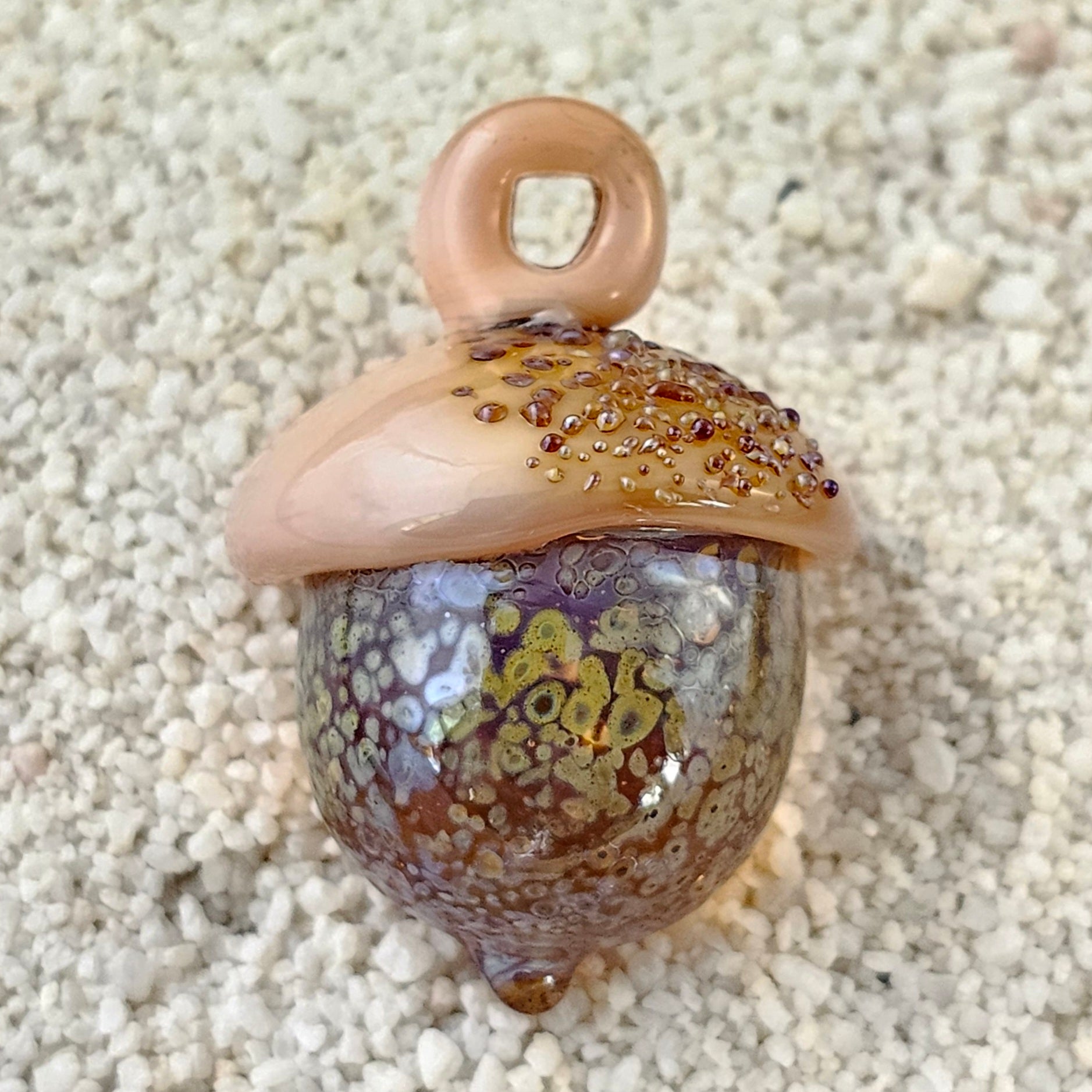 Handmade Lampwork Acorn #131