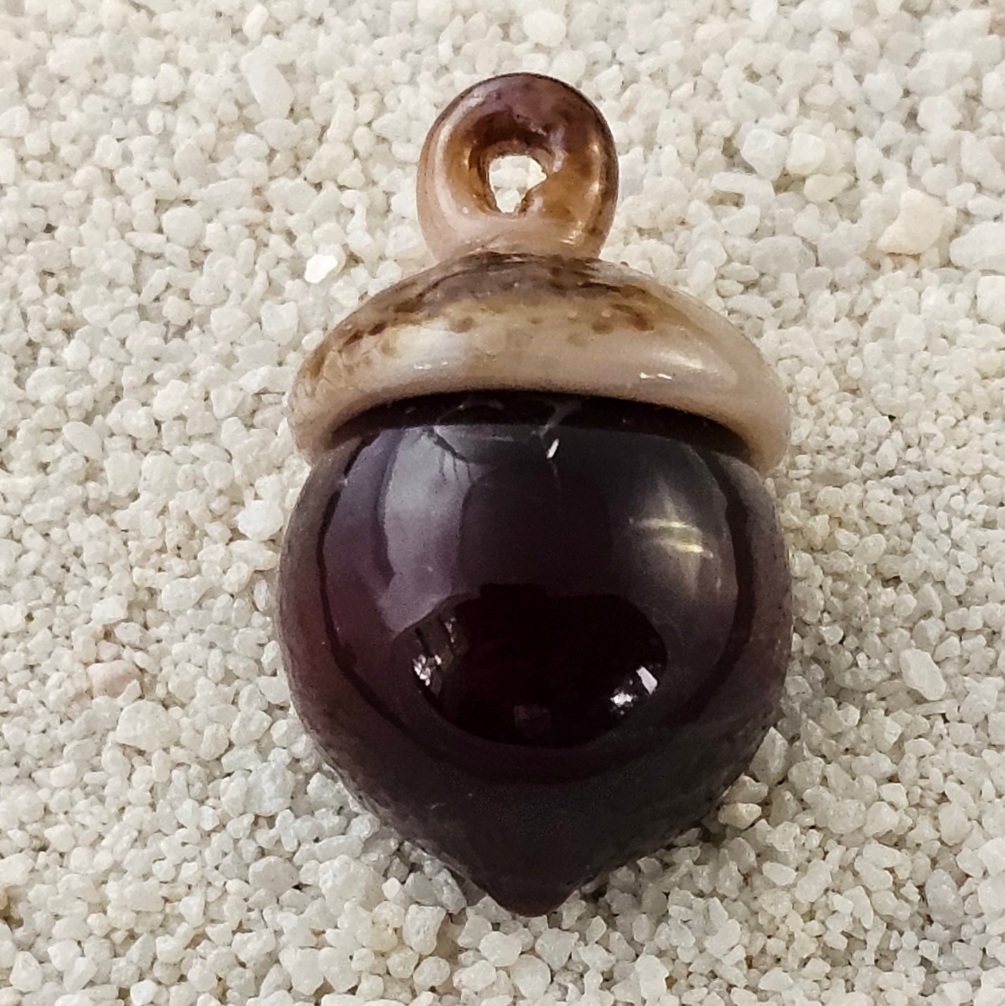 Handmade Lampwork Acorn #132