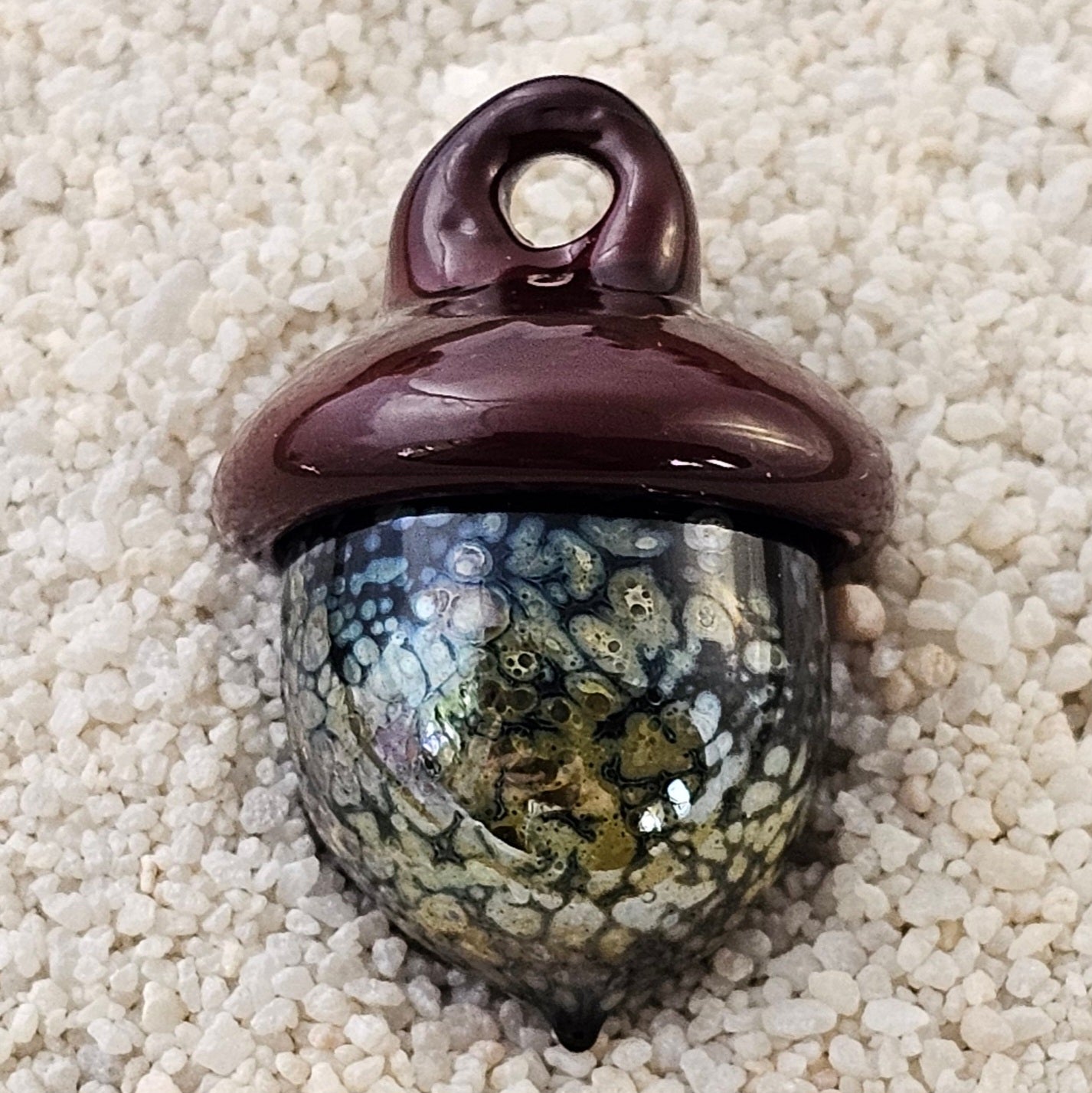 Handmade Lampwork Acorn #133