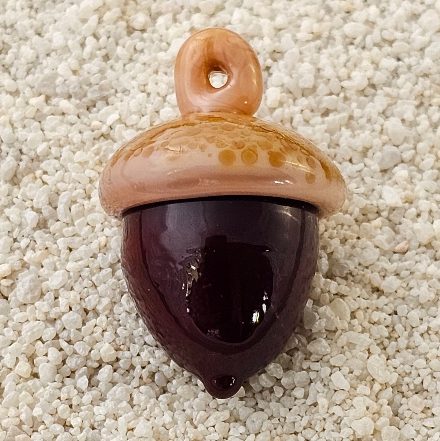 Handmade Lampwork Acorn #138