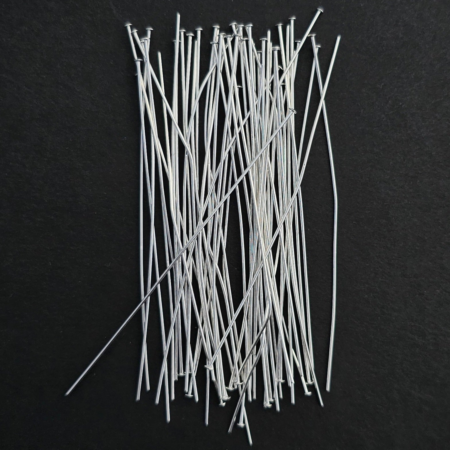 Silver Plated Head Pins - 50 Pieces